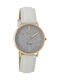 Oozoo Watch with White Leather Strap C8830