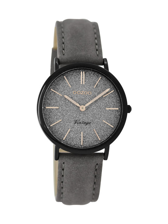 Oozoo Watch with Gray Leather Strap C8835