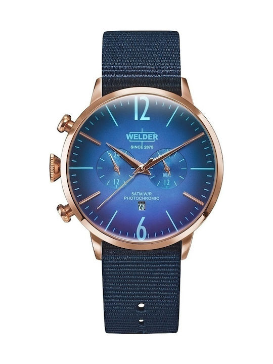 Welder Moody Chronograph Watch with Fabric Strap Blue WWRC500