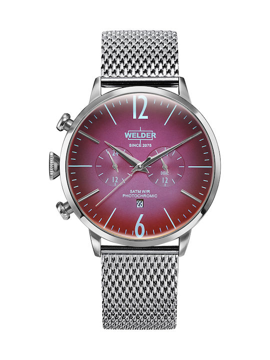 Welder Мъжки Часовник 45mm Хронограф На Батерия Сребрист