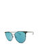 Ana Hickmann Women's Sunglasses with Silver Metal Frame and Blue Lens