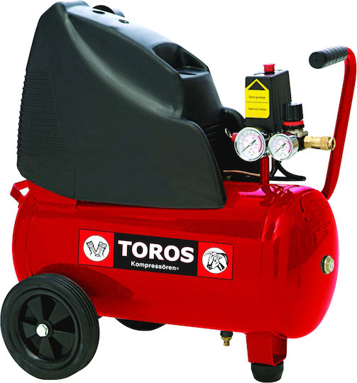 Toros Cu o singură fază Compresor de aer 90dB cu Putere 2hp și Rezervor de aer 24lt 40148