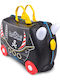 Trunki Pedro Pirate Детски Куфар За Пътуване Кабинен Твърд Черен С 4 Колела Височина 31см