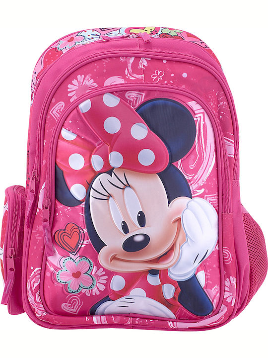 Paxos Minnie Pink Σχολική Τσάντα Πλάτης Δημοτικού σε Φούξια χρώμα