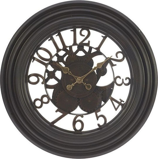 Inart Wall Clock Black Ø51cm