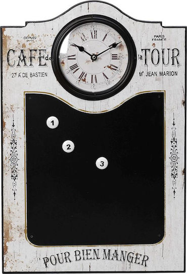 Espiel Café Tour Стенен часовник Дърво Бял 43x60см
