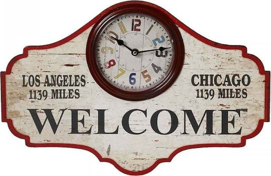 Espiel Welcome Wall Clock Wooden White