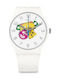 Swatch Candinette Ceas cu Alb Curea de Cauciuc