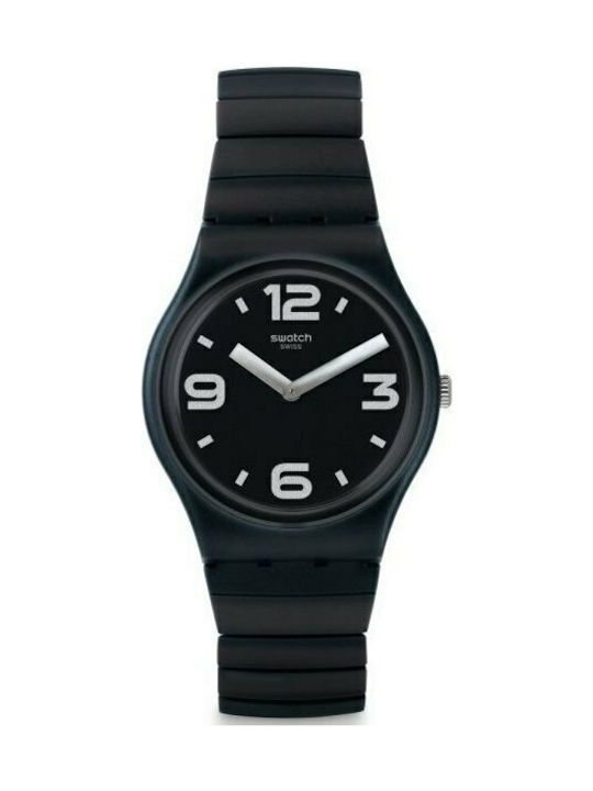 Swatch Blackhot Uhr mit Schwarz Kautschukarmband