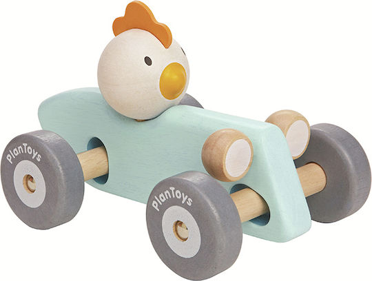 Plan Toys Vehicle Racing Car with Bunny made of Wood for 12++ Months