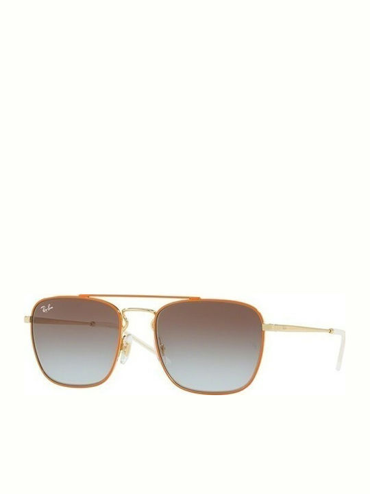 Ray Ban Sonnenbrillen mit Gold Rahmen und Blau Verlaufsfarbe Linse RB3588 9061/2W