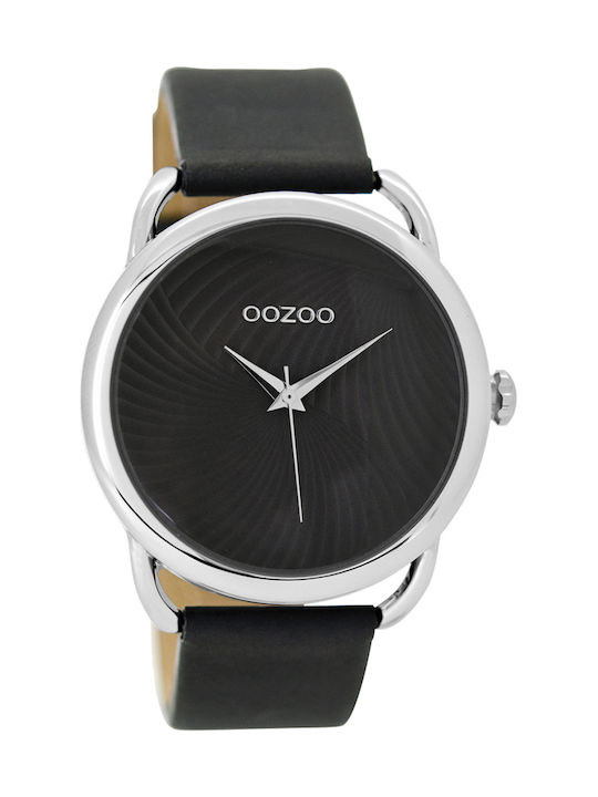 Oozoo Watch with Black Leather Strap