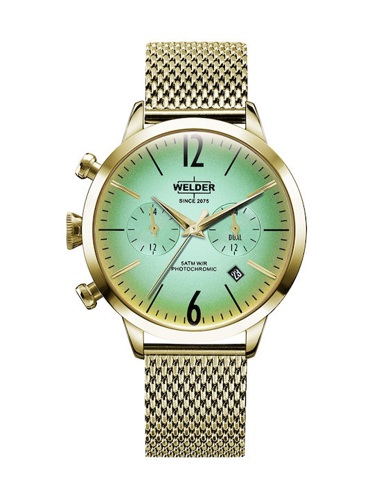 Welder Ceas de Damă 45mm Cronograf cu Baterie Auriu