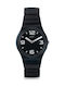 Swatch Blackhot Small Ρολόι με Μαύρο Καουτσούκ Λουράκι