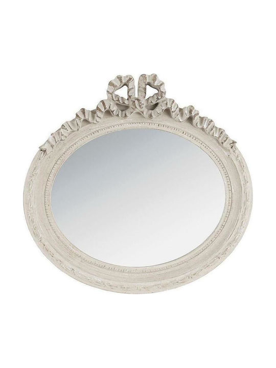 Inart Wall Mirror Oval with White Plastic Frame 30x31cm 1pcs