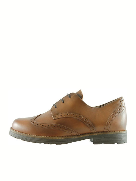 Δερμάτινα Γυναικεία Oxfords σε Ταμπά Χρώμα