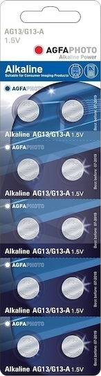 AgfaPhoto Alkaline Watch Batteries LR44 1.5V 10pcs