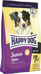 Happy Dog Junior Original 4kg Trockenfutter für Welpen mittlerer & großer Rassen mit Geflügel und Reis