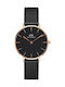 Daniel Wellington Petite Ashfield Γυναικείο Ρολόι 32mm Μπαταρίας με Μαύρο Μεταλλικό Μπρασελέ