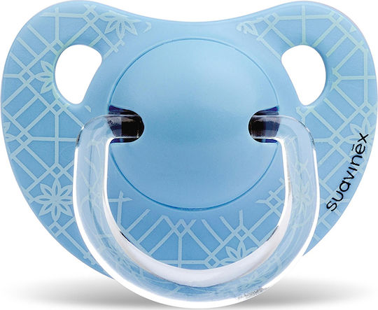 Suavinex Weave Orthodontischer Schnuller Silikon mit Etui Hellblau für 0-6 Monate