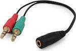 Cablexpert Convertor 3.5mm 2x mascul în 3.5mm feminin (CCA-418)