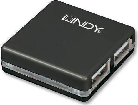 Lindy 4 Port USB 2.0 Mini Hub Hub 4 Θυρών USB 2.0 με σύνδεση USB-A