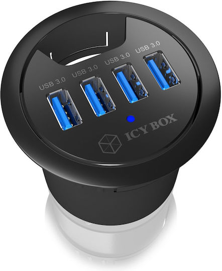Icy Box Hub 4 Porturi USB 3.0 cu Conectare USB-A