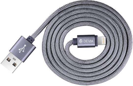 Devia MFI Geflochten USB-A zu Lightning-Kabel Gray 1.2m (BRA002460)