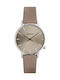 Komono Harlow Watch with Beige Leather Strap