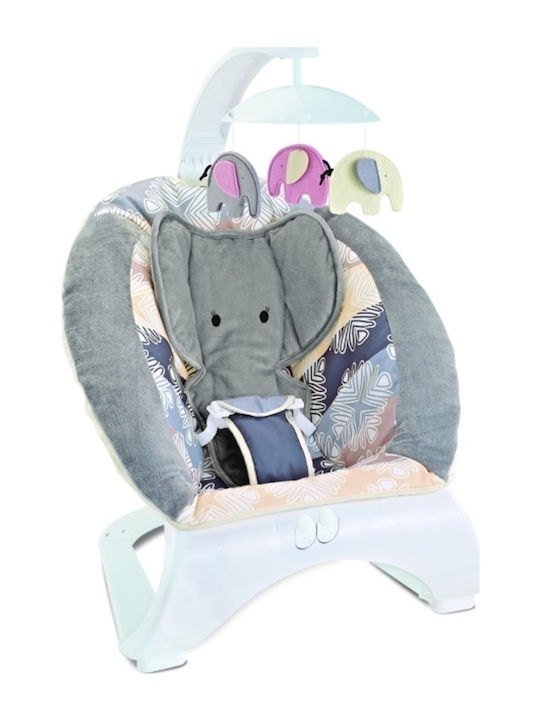 Bebe Stars Electric Baby Relax 2 in 1 Elephant with Music and Vibration Grey for Child up to 11.3kg