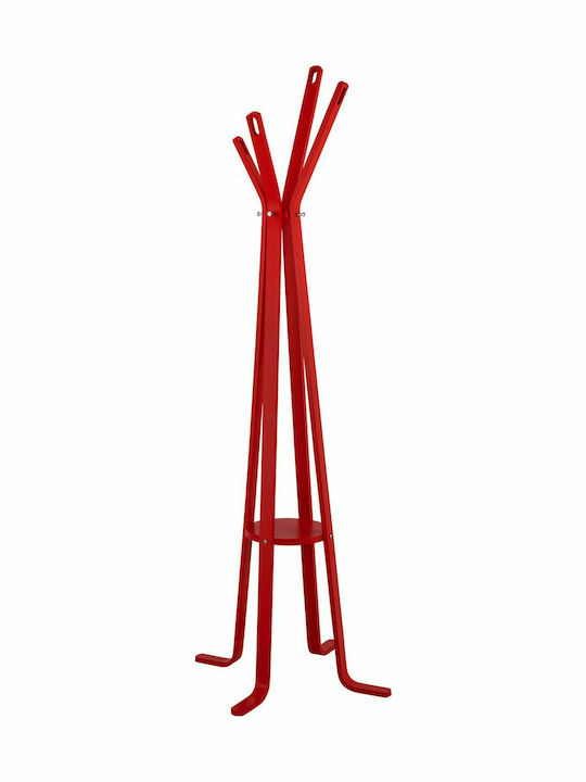 HomeMarkt Funky Καλόγερος Ξύλινος Κόκκινος με 4 Πόδια 45x45x180cm