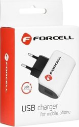 Forcell Charger with USB-A Port and Cable micro USB Whites (5901737416766)