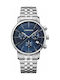 Wenger Watch Chronograph Battery with Silver Metal Bracelet