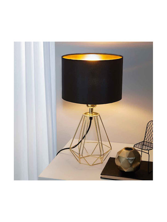 Eglo Metal Table Lamp for Socket E14 LED with Black Shade and Gold Base
