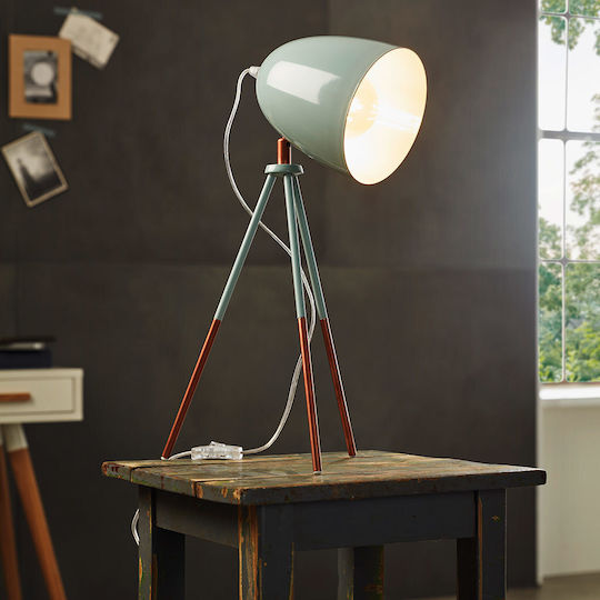 Eglo Metal Lampă de masă pentru Soclu E27 cu Abajur Turcoaz și Bază