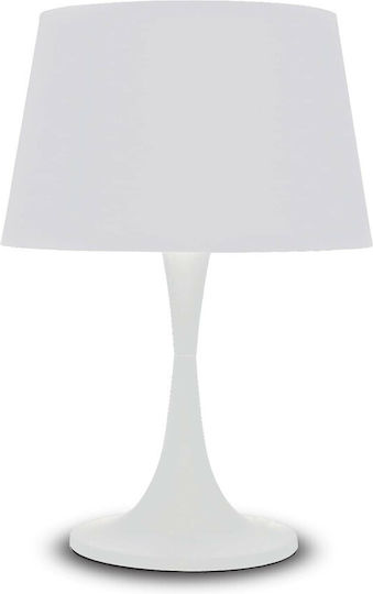 Ideal Lux Metal Table Lamp for Socket E27 with White Shade and Base