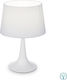 Ideal Lux Metal Table Lamp for Socket E27 with White Shade and Base