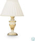 Ideal Lux Metal Table Lamp for Socket E14 with White Shade and Multicolor Base