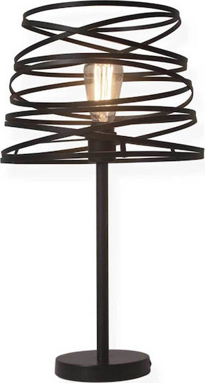 Aca Metal Table Lamp for Socket E27 with Black Shade and Base