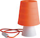 Fan Europe I-DRUM/L1 ARA Plastic Table Lamp for Socket E14 with Orange Shade and White Base