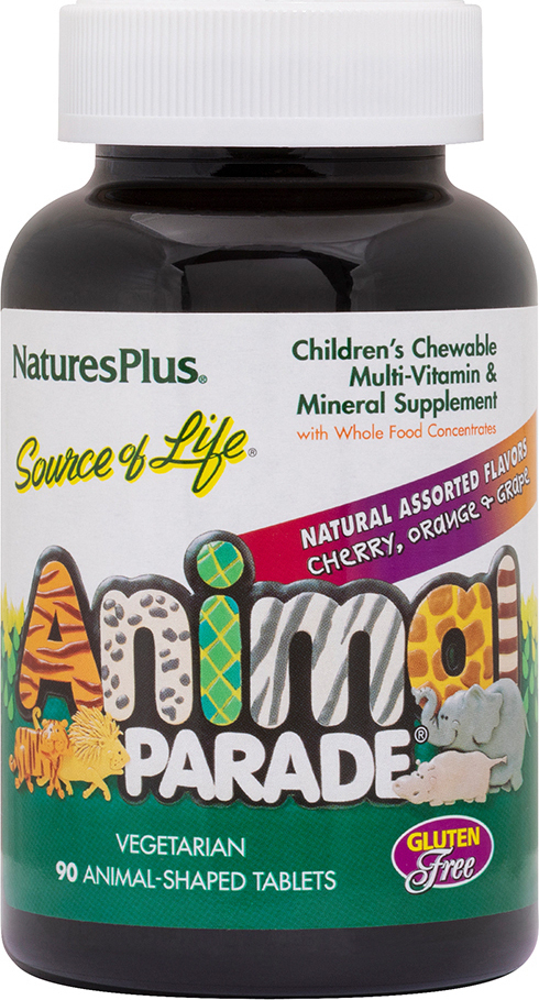 Nature's Plus Animal Parade Kids Gummies Assorted Cherry Orange Grape 75  ζελεδάκια 