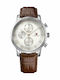 Tommy Hilfiger Kane Ανδρικό Ρολόι 44mm Χρονογράφος Μπαταρίας με Καφέ Δερμάτινο Λουράκι