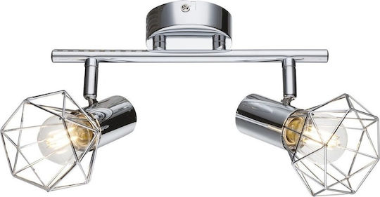 Globo Lighting Double Spot with Socket E14 in Silver Color