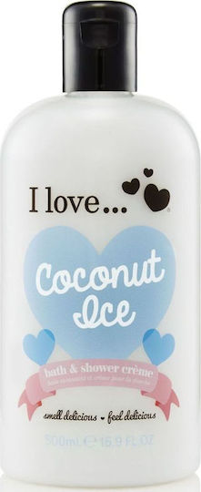 I Love Cosmetics Bath & Shower Creme Coconut Ice Κρεμώδες Αφρόλουτρο & Άρωμα Καρύδα 500ml
