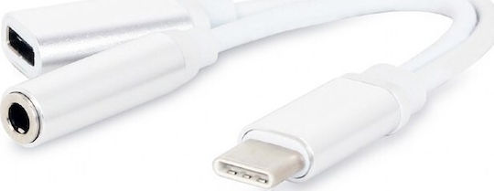 Cablexpert CCA-UC3.5F-02-W Konverter USB-C männlich zu 3.5mm USB-C weiblich Weiß