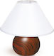 Fan Europe Rovere Ceramic Table Lamp for Socket E14 with White Shade and Brown Base