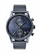 Boss Navigator Ανδρικό Ρολόι 43mm Χρονογράφος Μπαταρίας με Μπλε Μεταλλικό Μπρασελέ
