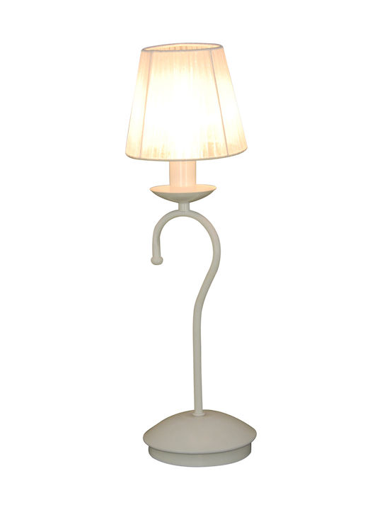 Home Lighting Dune Metal Vintage Lampă de masă pentru Soclu E14 cu Umbrelă și Bază Alb