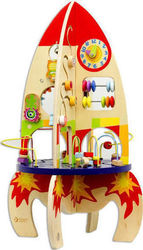 Classic World Baby-Spielzeug Multi Activity Rocket aus Holz für 36++ Monate