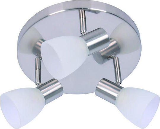 Inlight 9064-3 Nickel Matt Dreifach Spot mit Fassung E14 in Silber Farbe